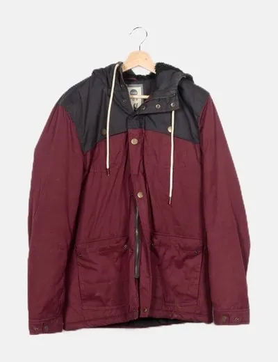 Solid Parka granate con capucha