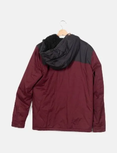 Solid Parka granate con capucha