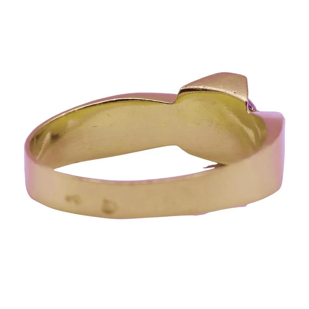 Solitario de oro de 18k para hombre con circonita de 5,2 mm
