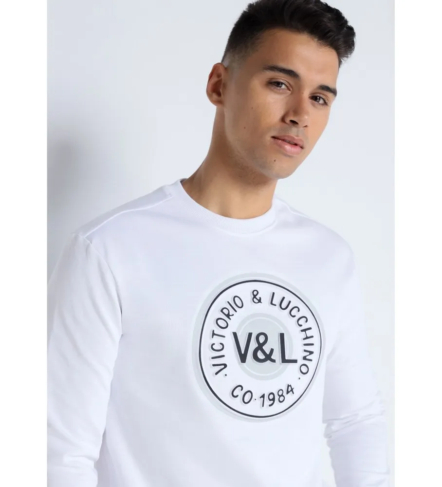 Sudadera cuello caja con logo embossed