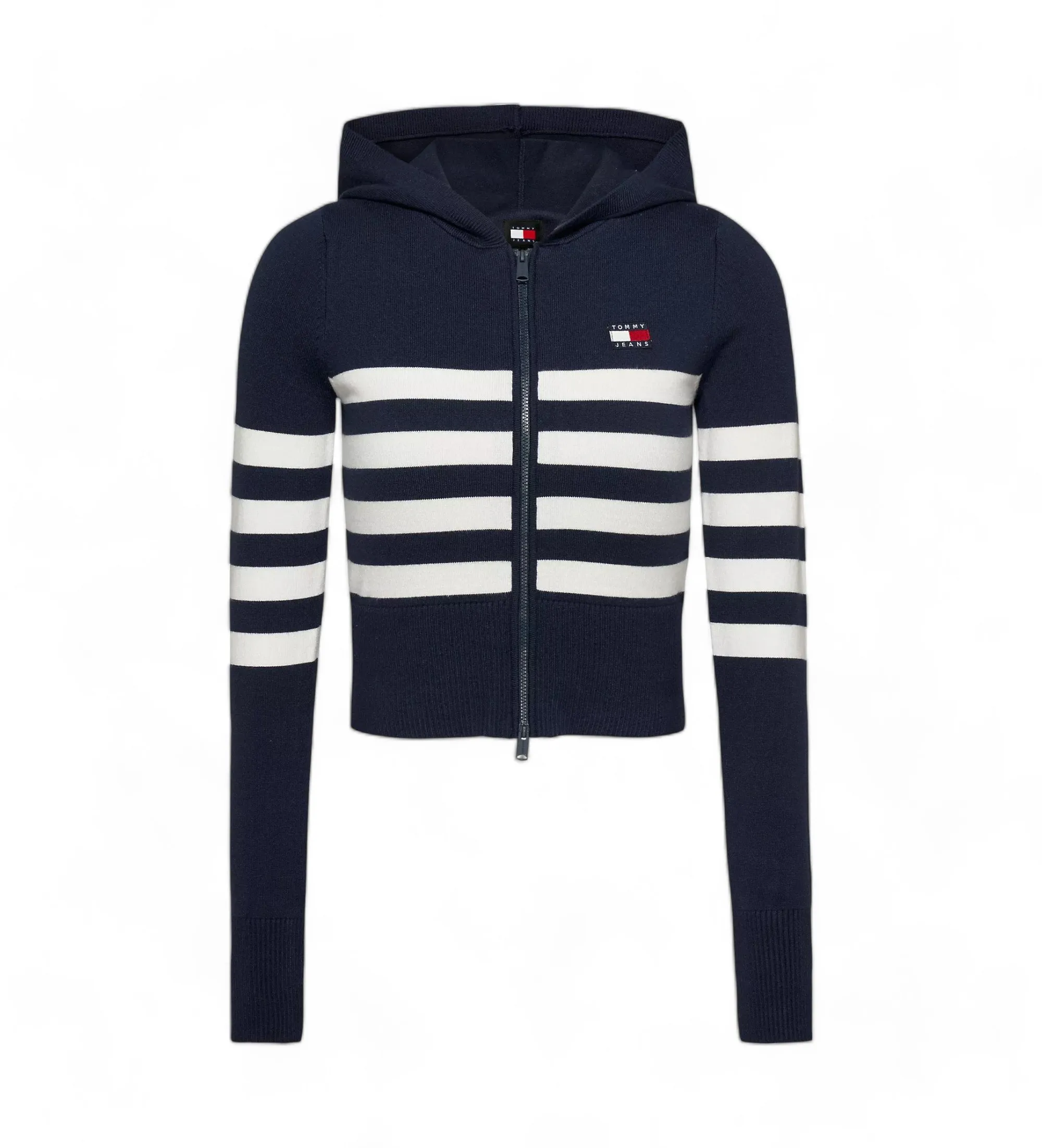Sudadera de corte slim con capucha y parche marino