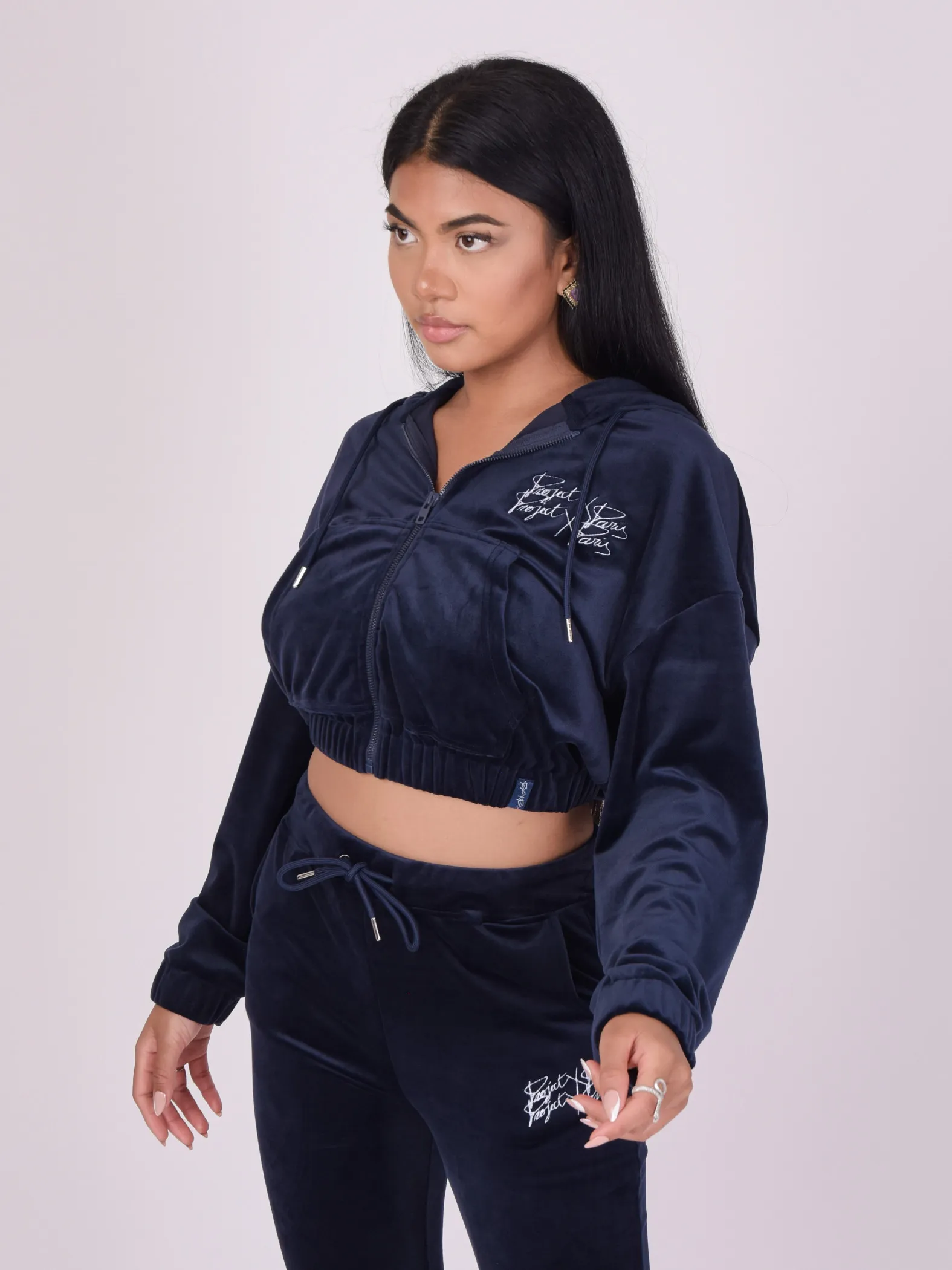 Sudadera de terciopelo con doble logotipo