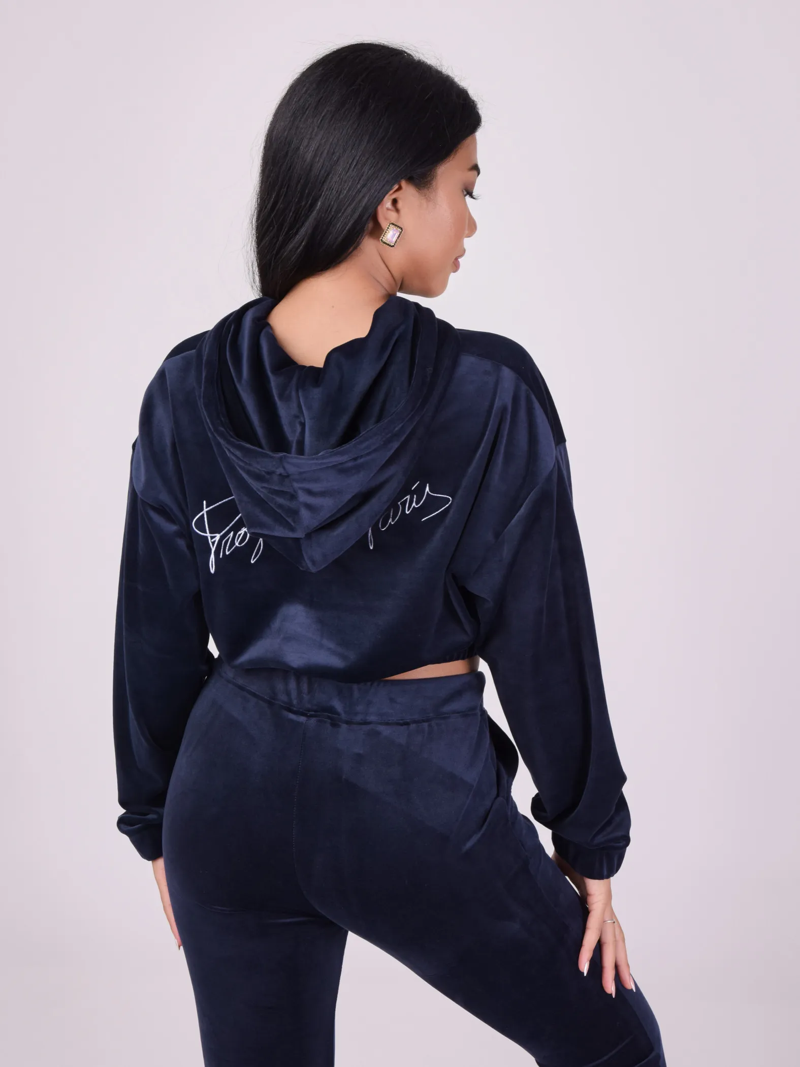 Sudadera de terciopelo con doble logotipo