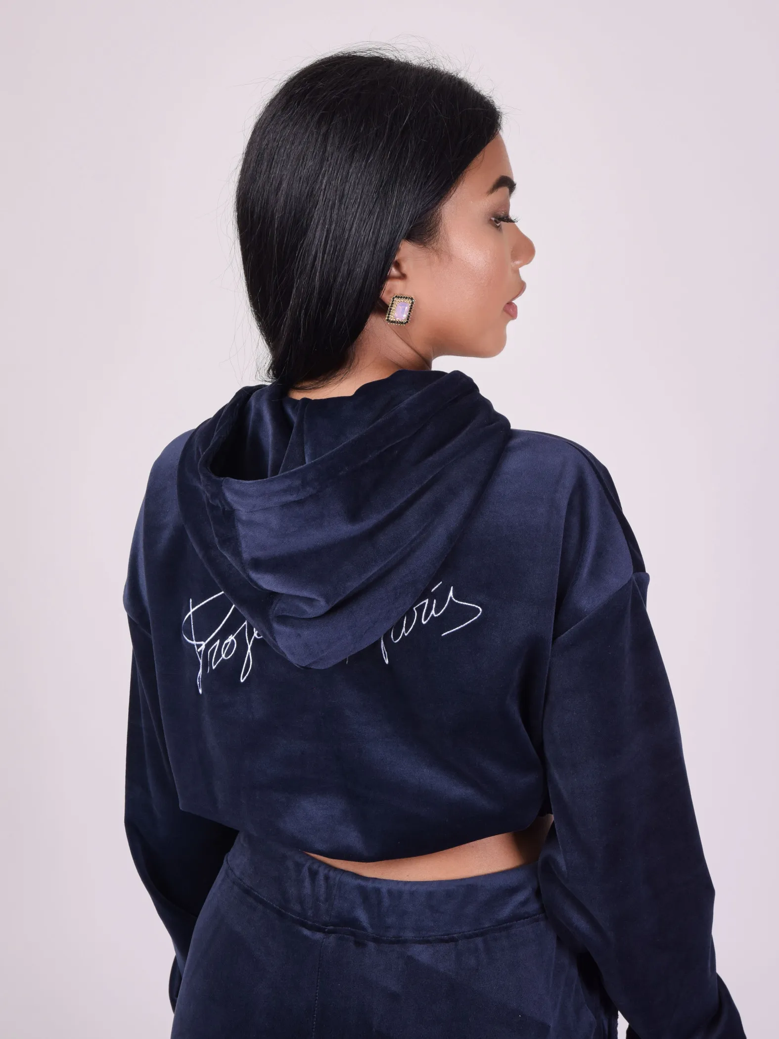 Sudadera de terciopelo con doble logotipo