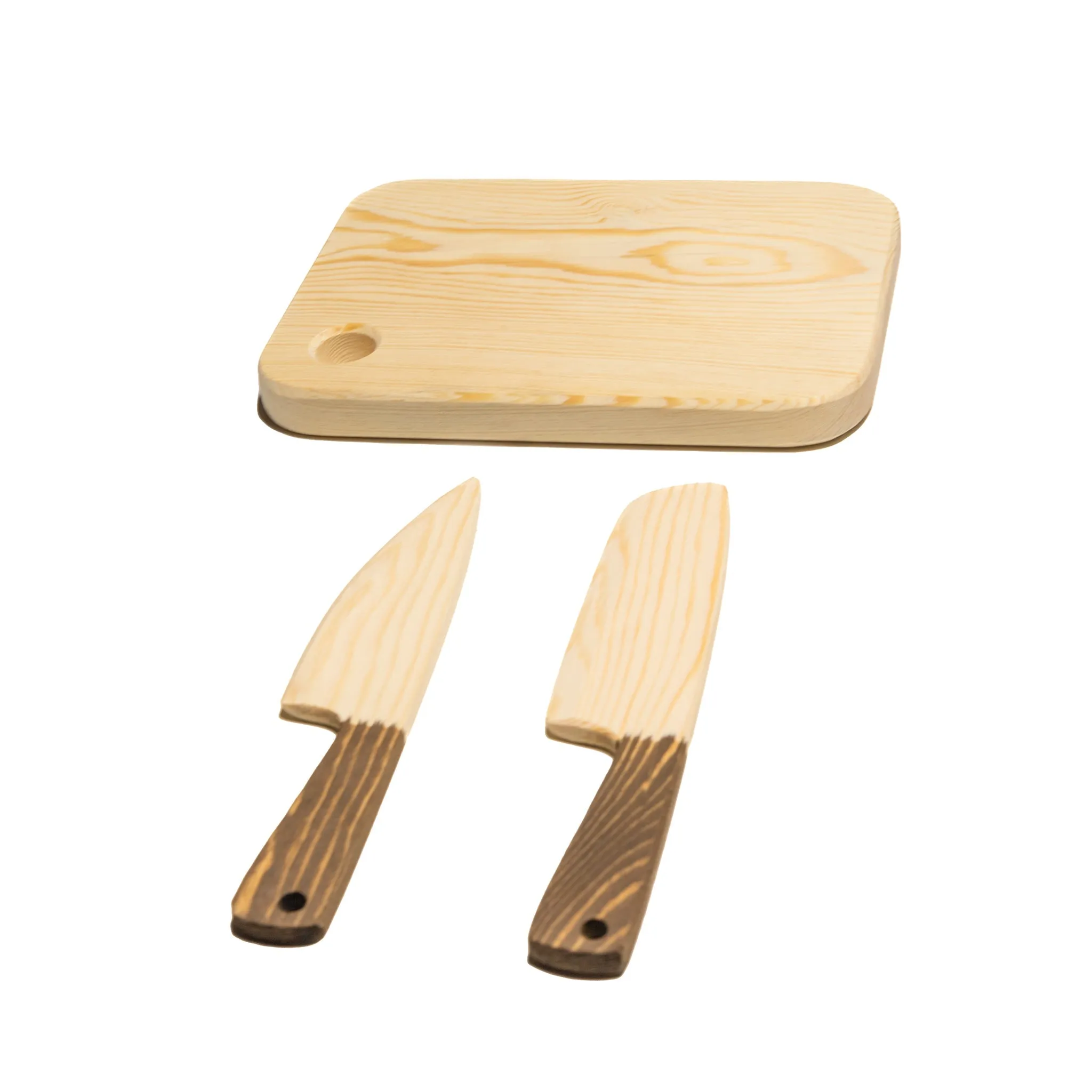 Tabla de cocina con cuchillos Montessori