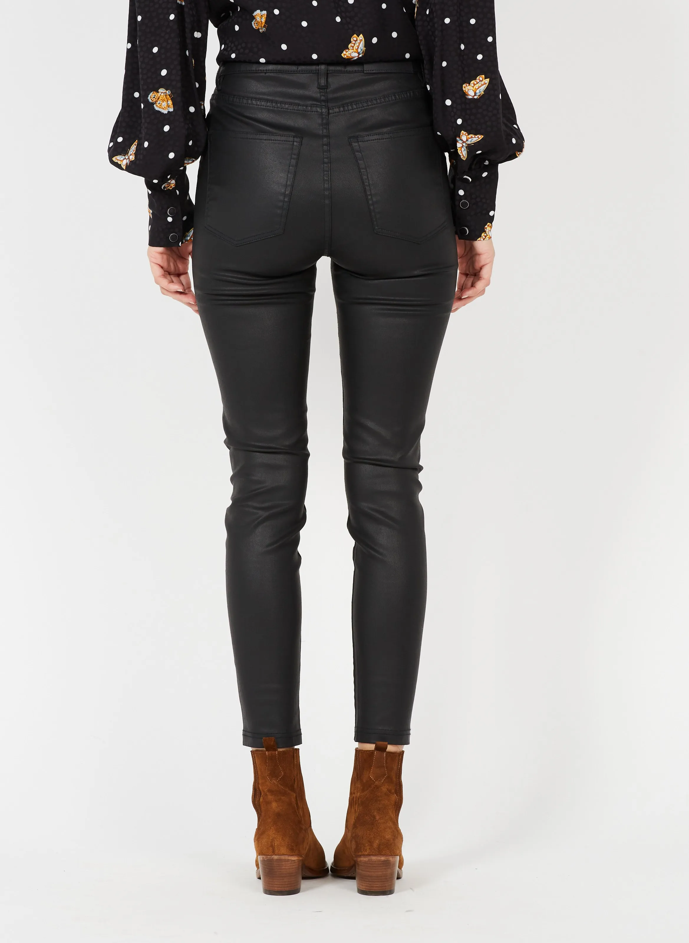 THE KOOPLES Vaquero slim con 5 bolsillos revestido en negro