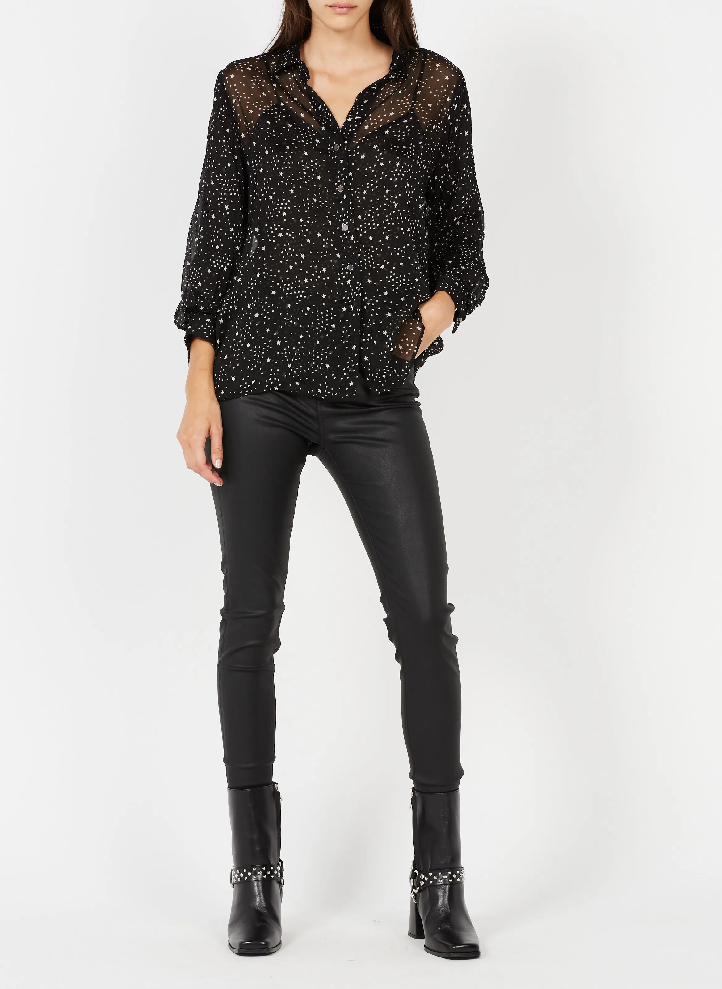 THE KOOPLES Vaquero slim con 5 bolsillos revestido en negro