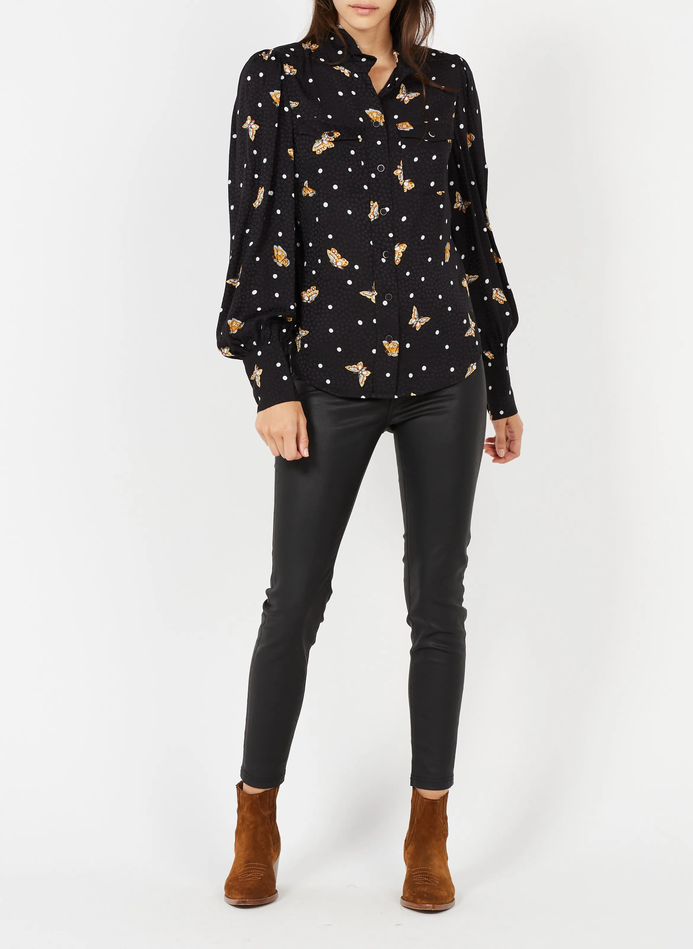 THE KOOPLES Vaquero slim con 5 bolsillos revestido en negro