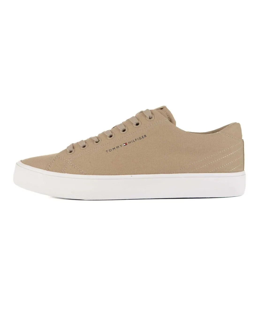TOMMY HILFIGER  ZAPATILLAS BEIGE TH HI VULC LOW CANVAS FM0FM04882 HOMBRE