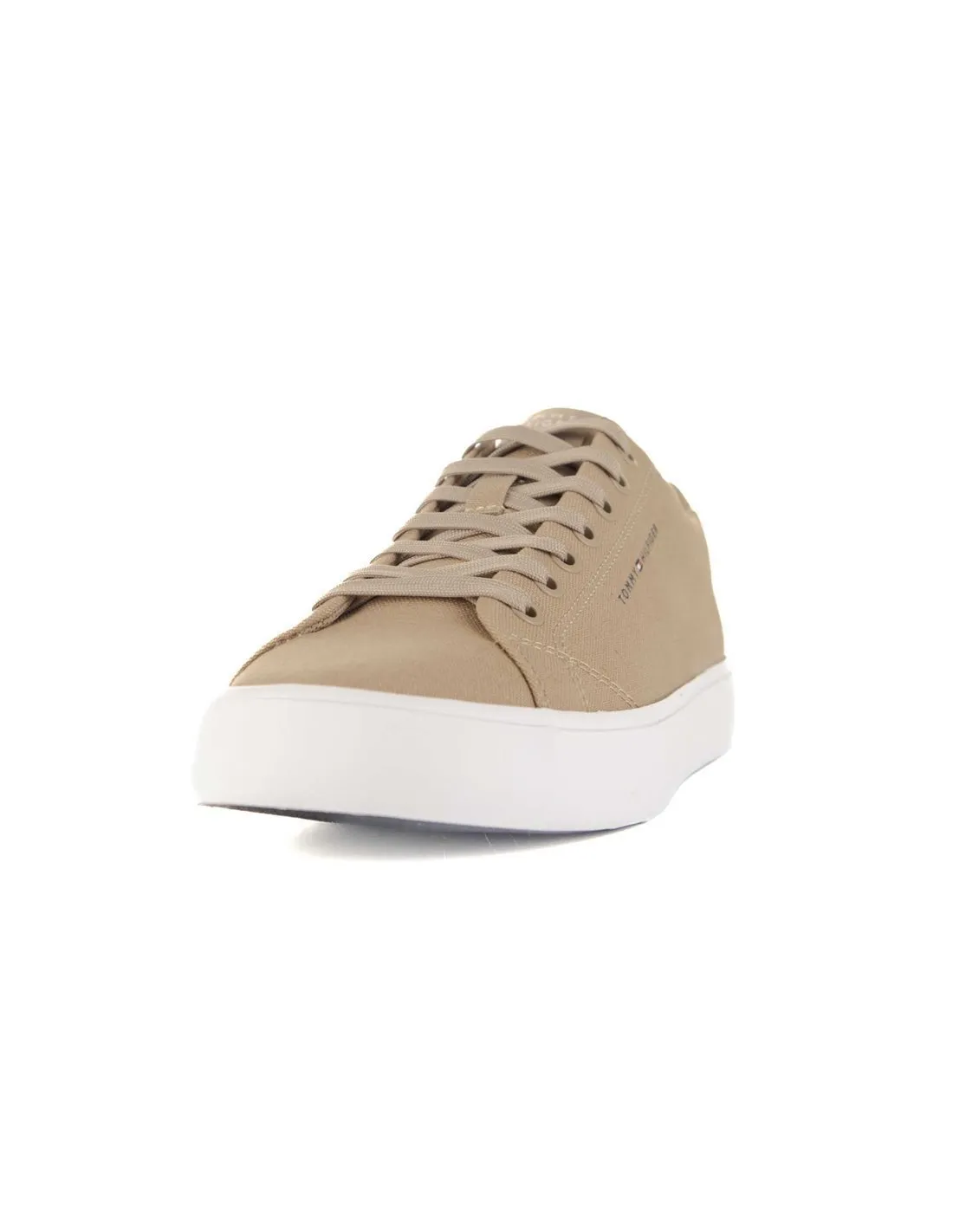 TOMMY HILFIGER  ZAPATILLAS BEIGE TH HI VULC LOW CANVAS FM0FM04882 HOMBRE