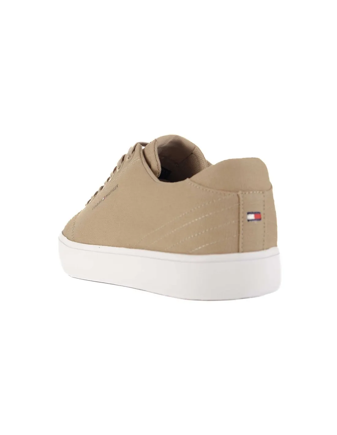 TOMMY HILFIGER  ZAPATILLAS BEIGE TH HI VULC LOW CANVAS FM0FM04882 HOMBRE
