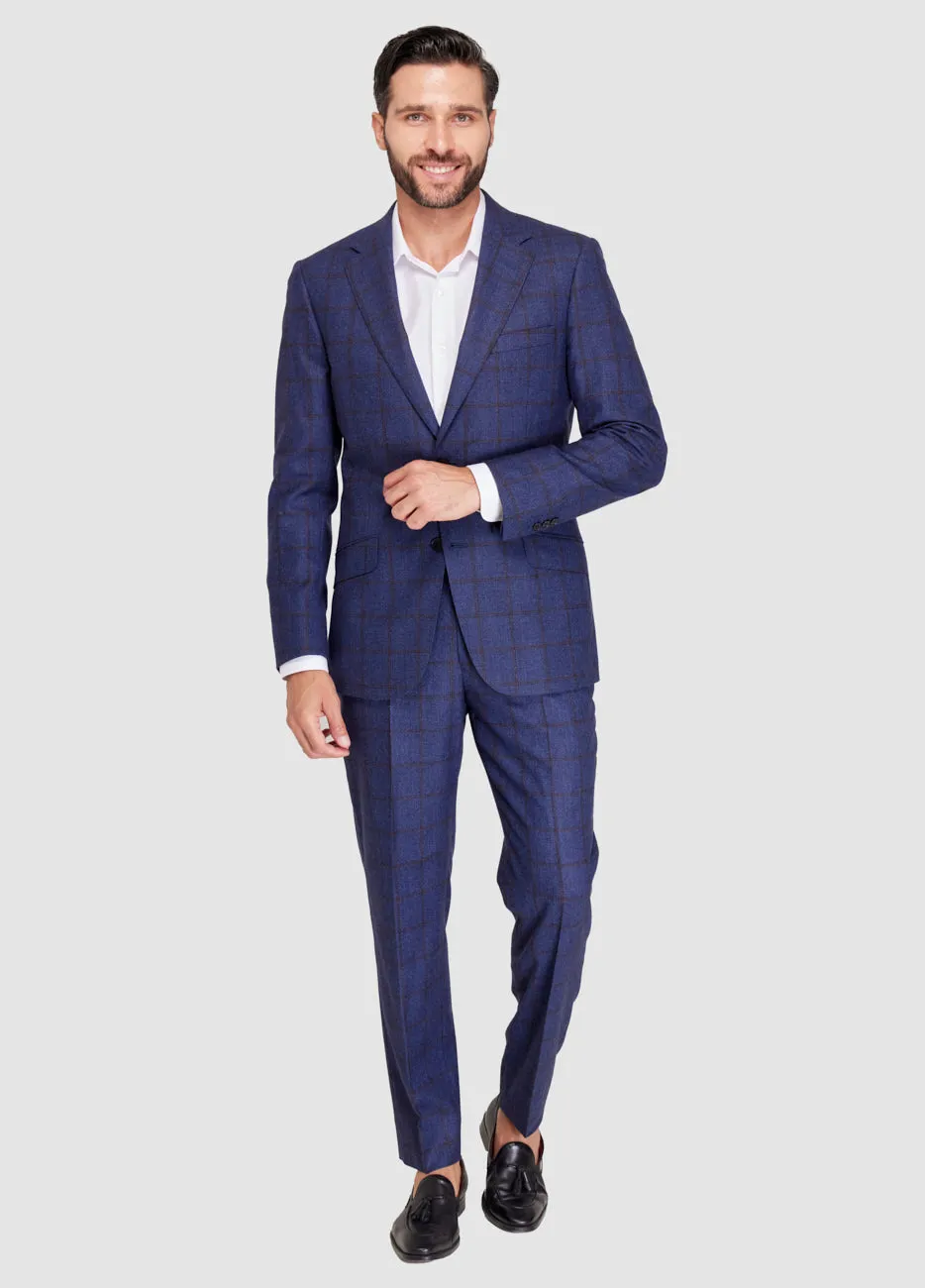 TRAJE CUADRO AZUL CON CUADROS CAFES AP