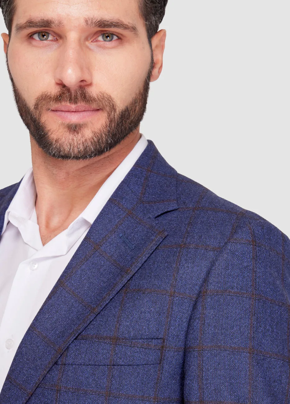 TRAJE CUADRO AZUL CON CUADROS CAFES AP