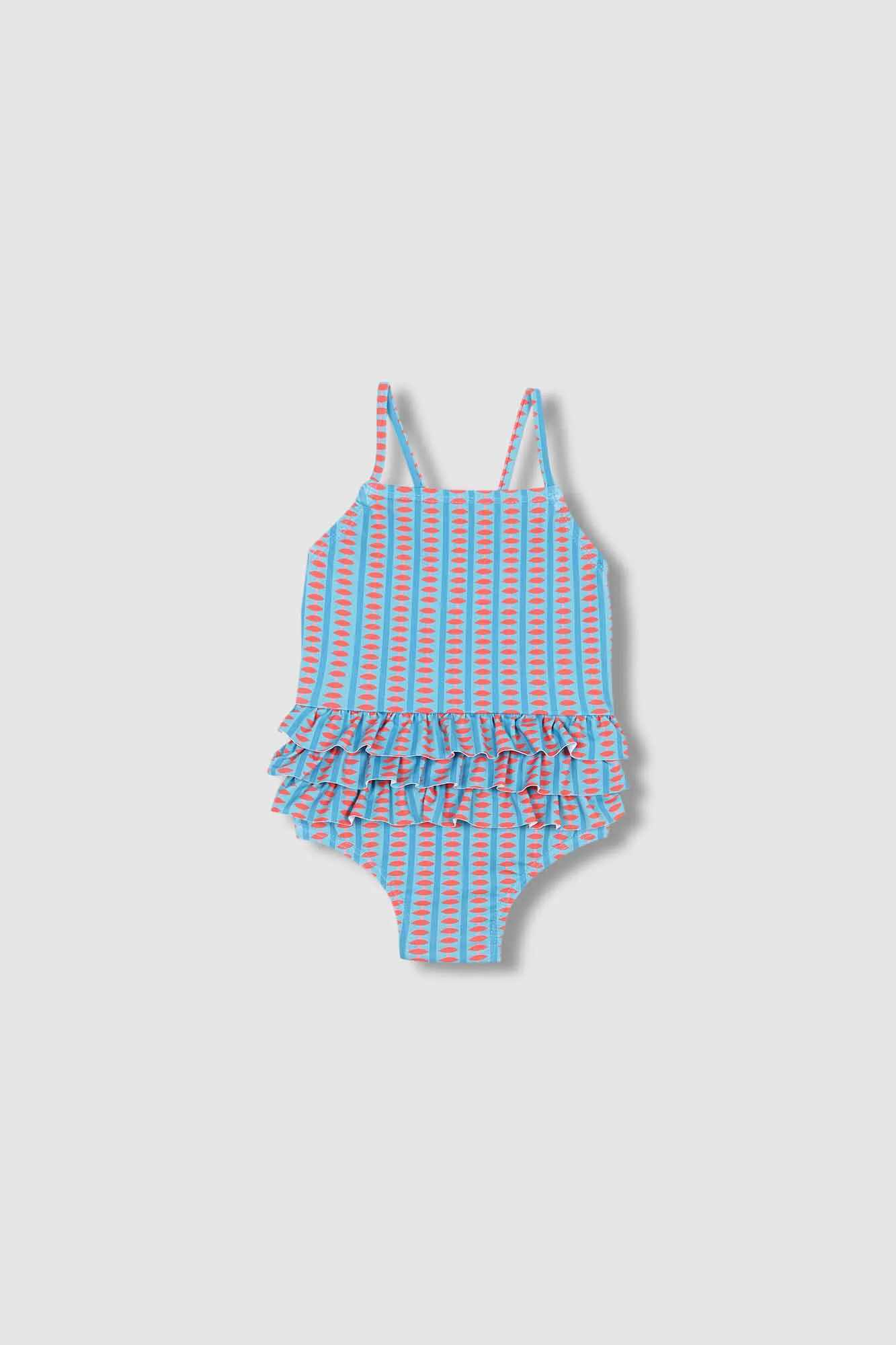Traje De Baño Estampado Retro Verde