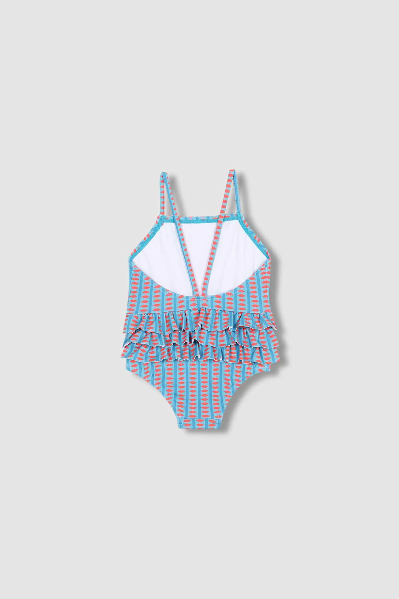 Traje De Baño Estampado Retro Verde