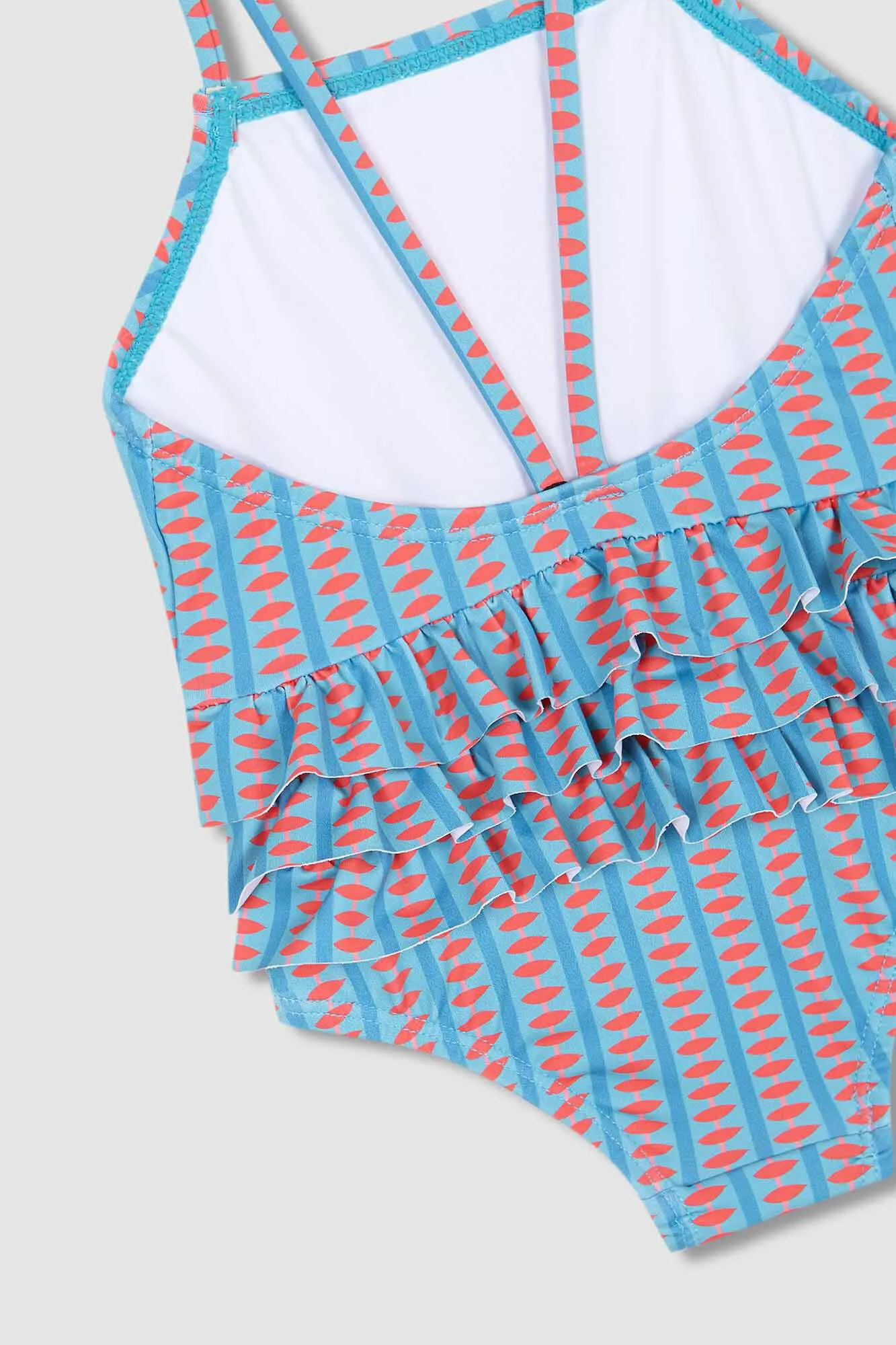 Traje De Baño Estampado Retro Verde