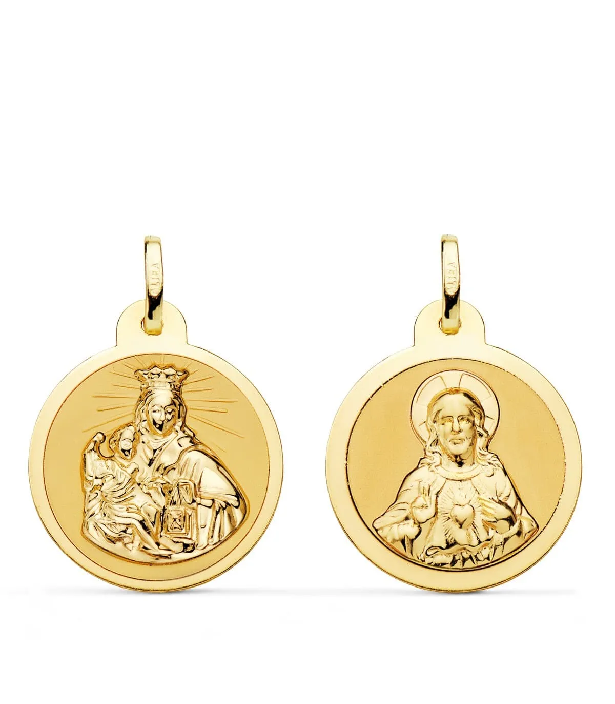 V. Carmel et C. Jésus Or 18K Scapulaire Brillant 20mm