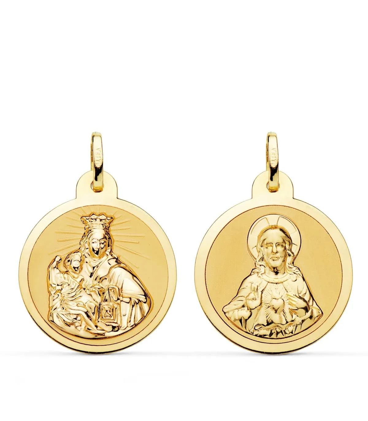 V. Carmel et C. Jésus Or 18K Scapulaire Brillant 22mm
