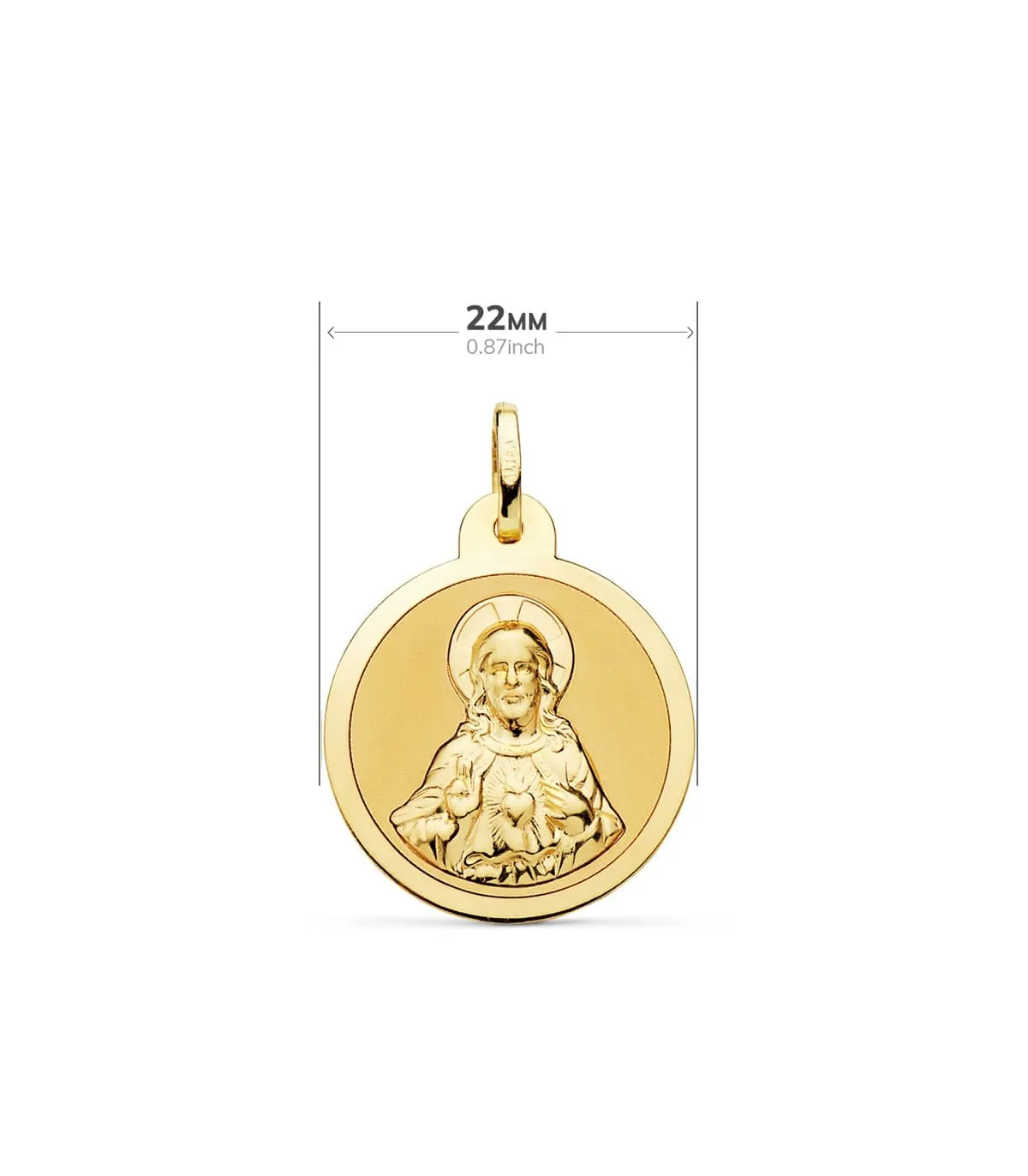 V. Carmel et C. Jésus Or 18K Scapulaire Brillant 22mm