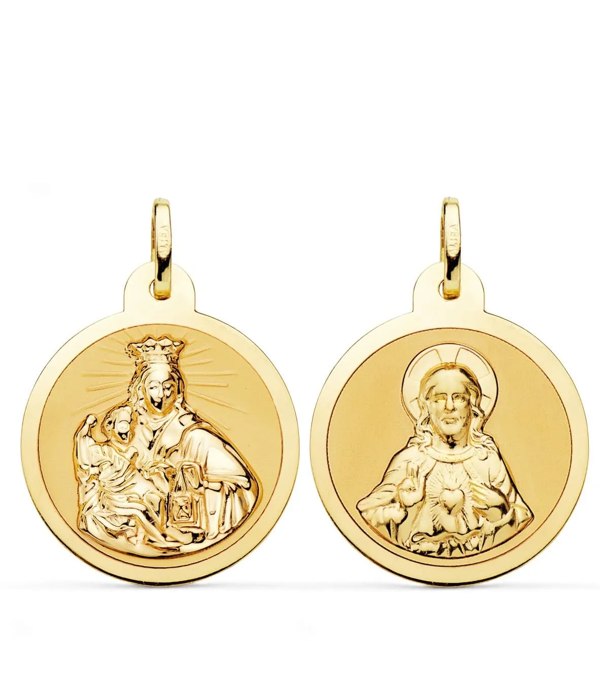 V. Carmel et C. Jésus Or 18K Scapulaire Brillant 24mm