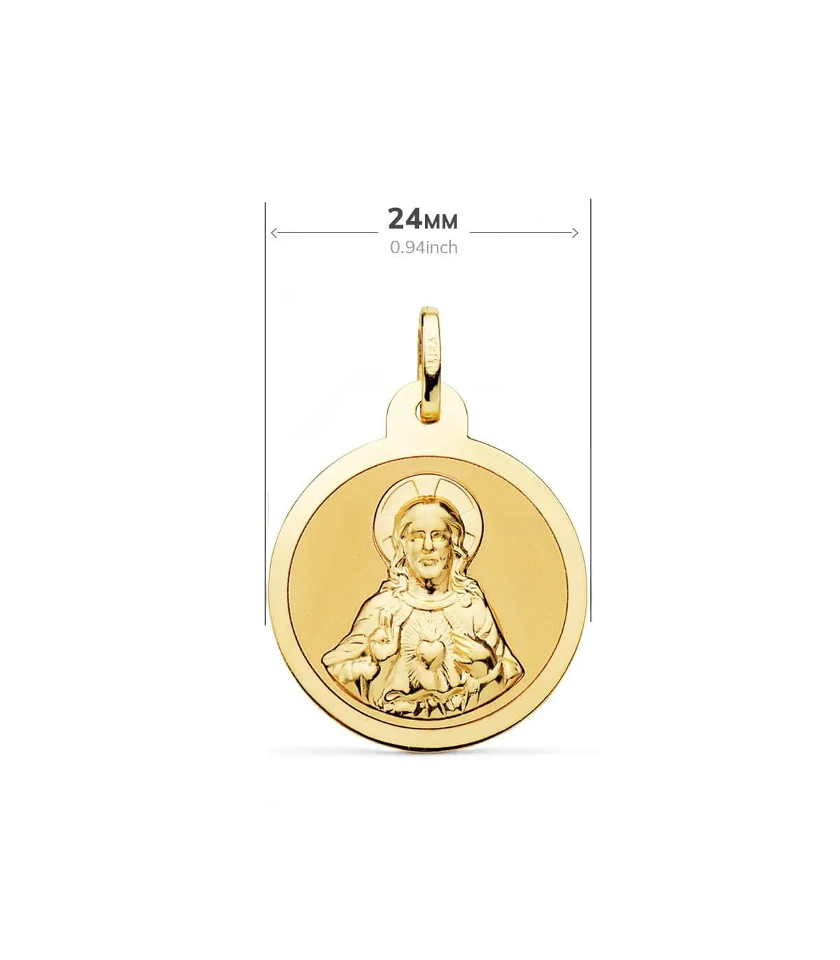 V. Carmel et C. Jésus Or 18K Scapulaire Brillant 24mm