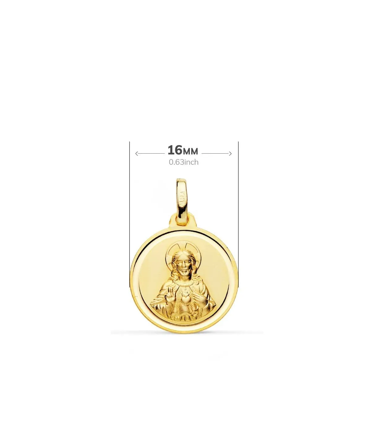 V. du Mont Carmel et C. Jésus Or 18K Scapulaire Biseau 16 mm