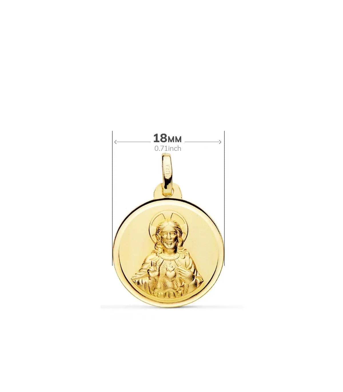 V. du Mont Carmel et C. Jésus Or 18K Scapulaire Biseau 18 mm