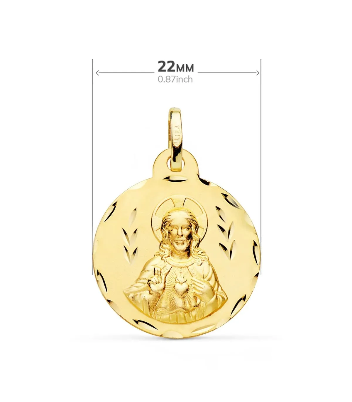 V. du Mont Carmel et C. Jésus Or 18K Scapulaire Sculptée 22mm