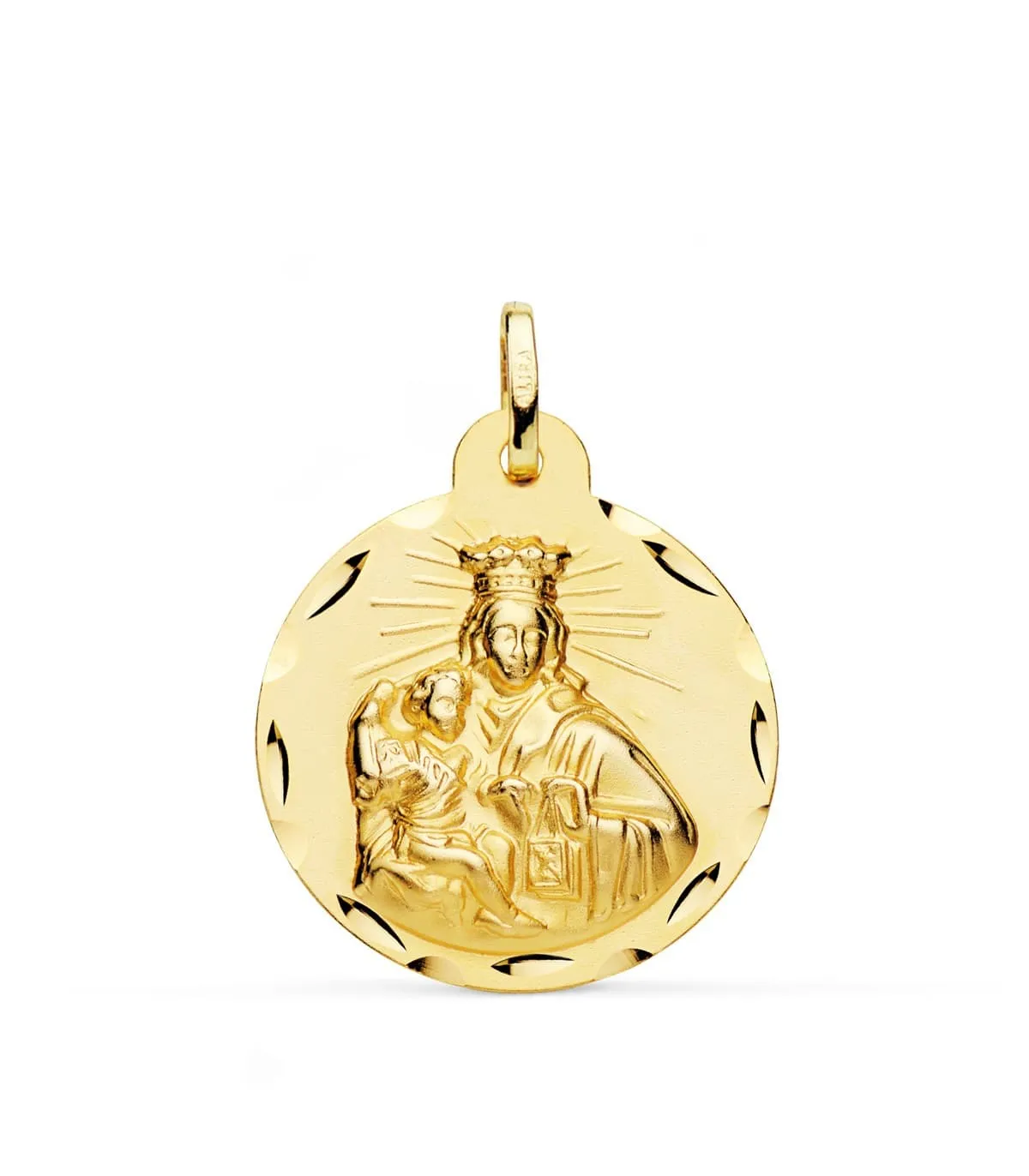 V. du Mont Carmel et C. Jésus Or 18K Scapulaire Sculptée 24mm