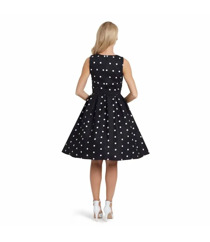 VESTIDO ANNIE RETRO NEGRO CON LUNARES BLANCOS DOLLY & DOTTY S90518