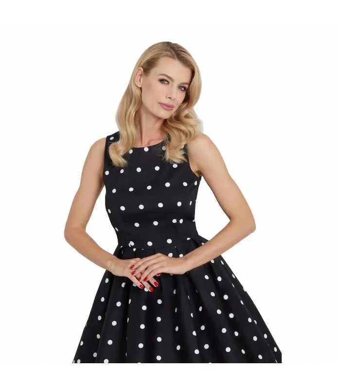 VESTIDO ANNIE RETRO NEGRO CON LUNARES BLANCOS DOLLY & DOTTY S90518