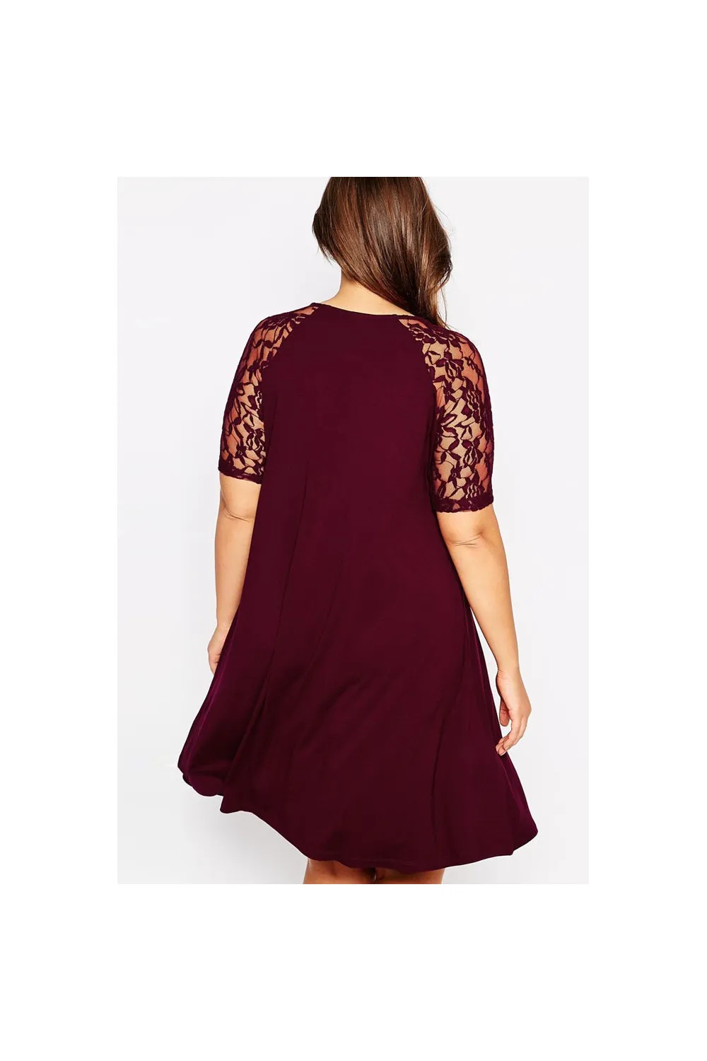 Vestido ciruela claro con manga corta