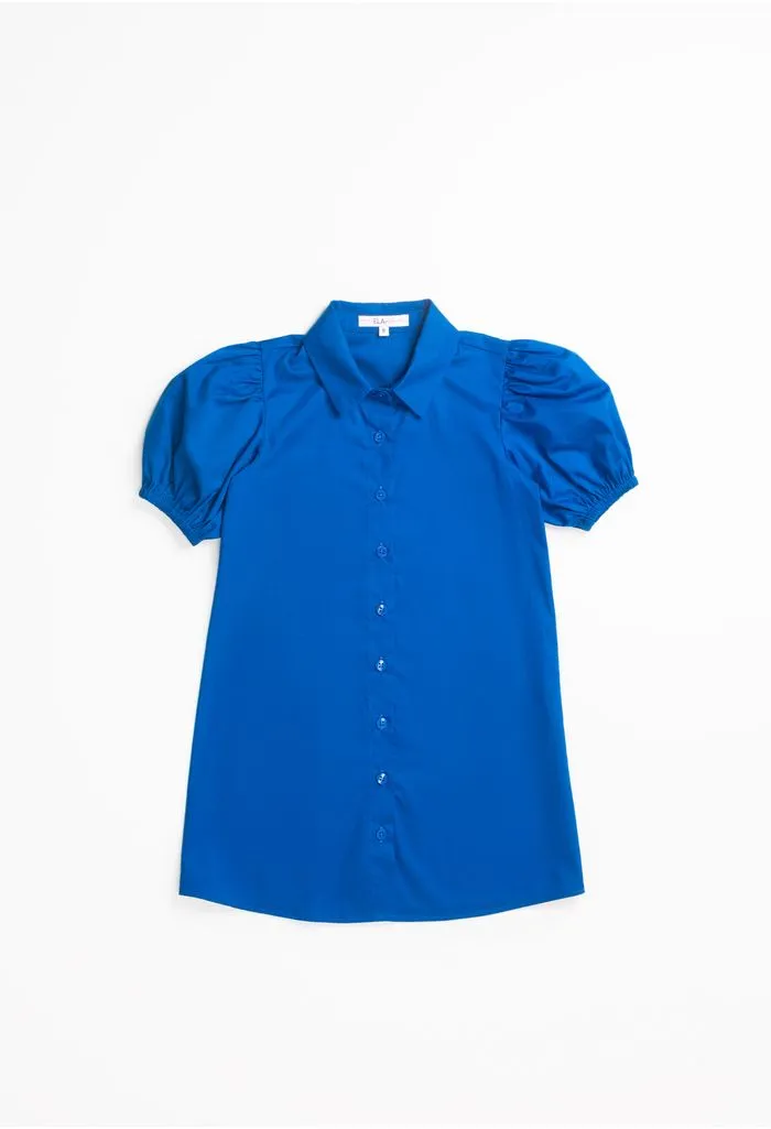 Vestido corto manga corta  con volumen