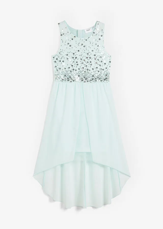 Vestido de fiesta para niñas con cola de tul Menta pastel
