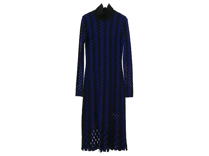 Vestido de punto a cuadros de Diane Von Furstenberg Azul 