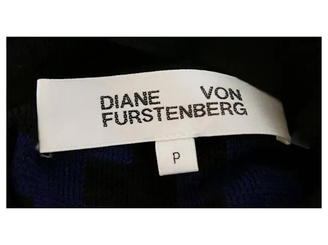 Vestido de punto a cuadros de Diane Von Furstenberg Azul 