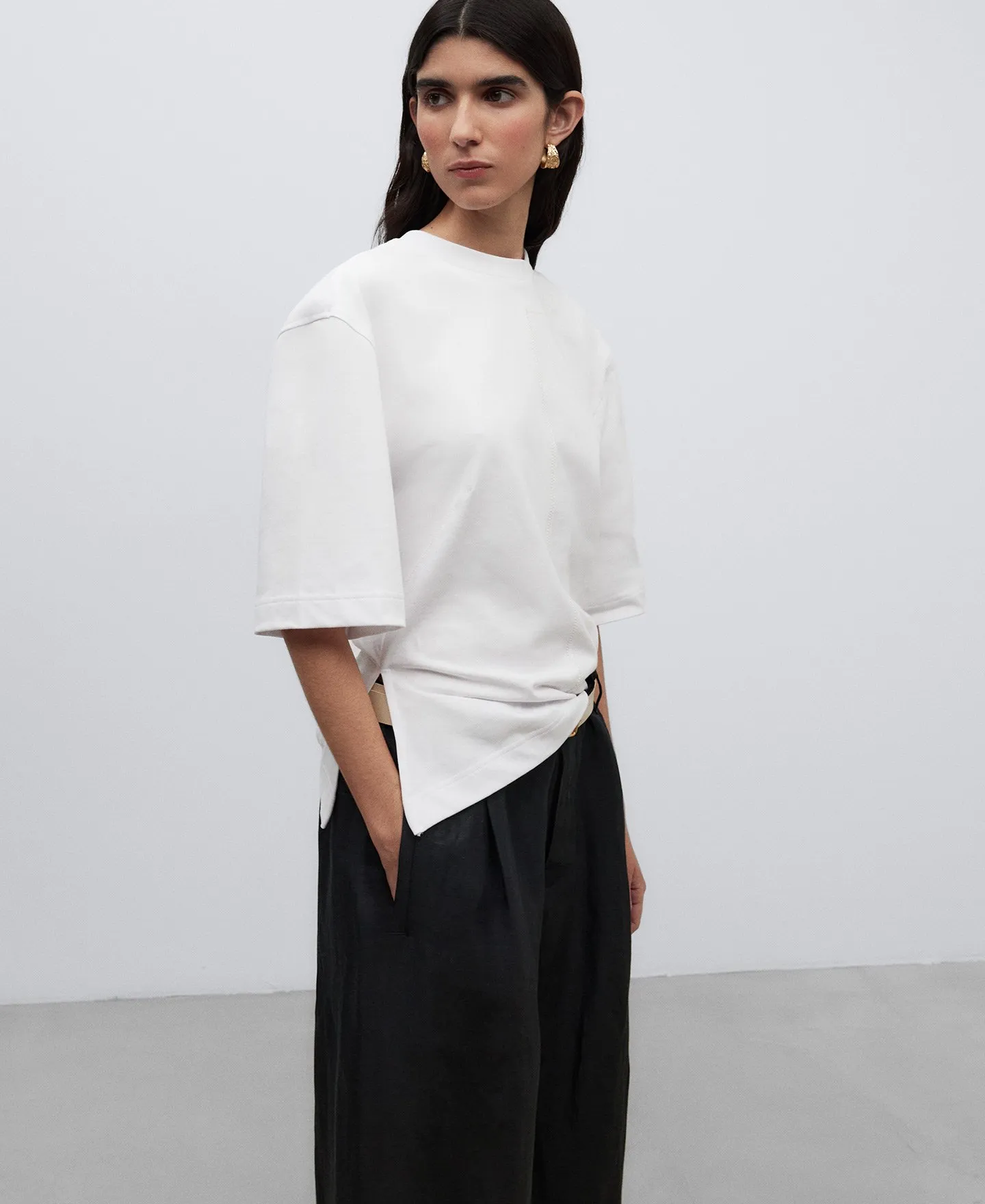 WHITE COTTON TSHIRT WOMAN