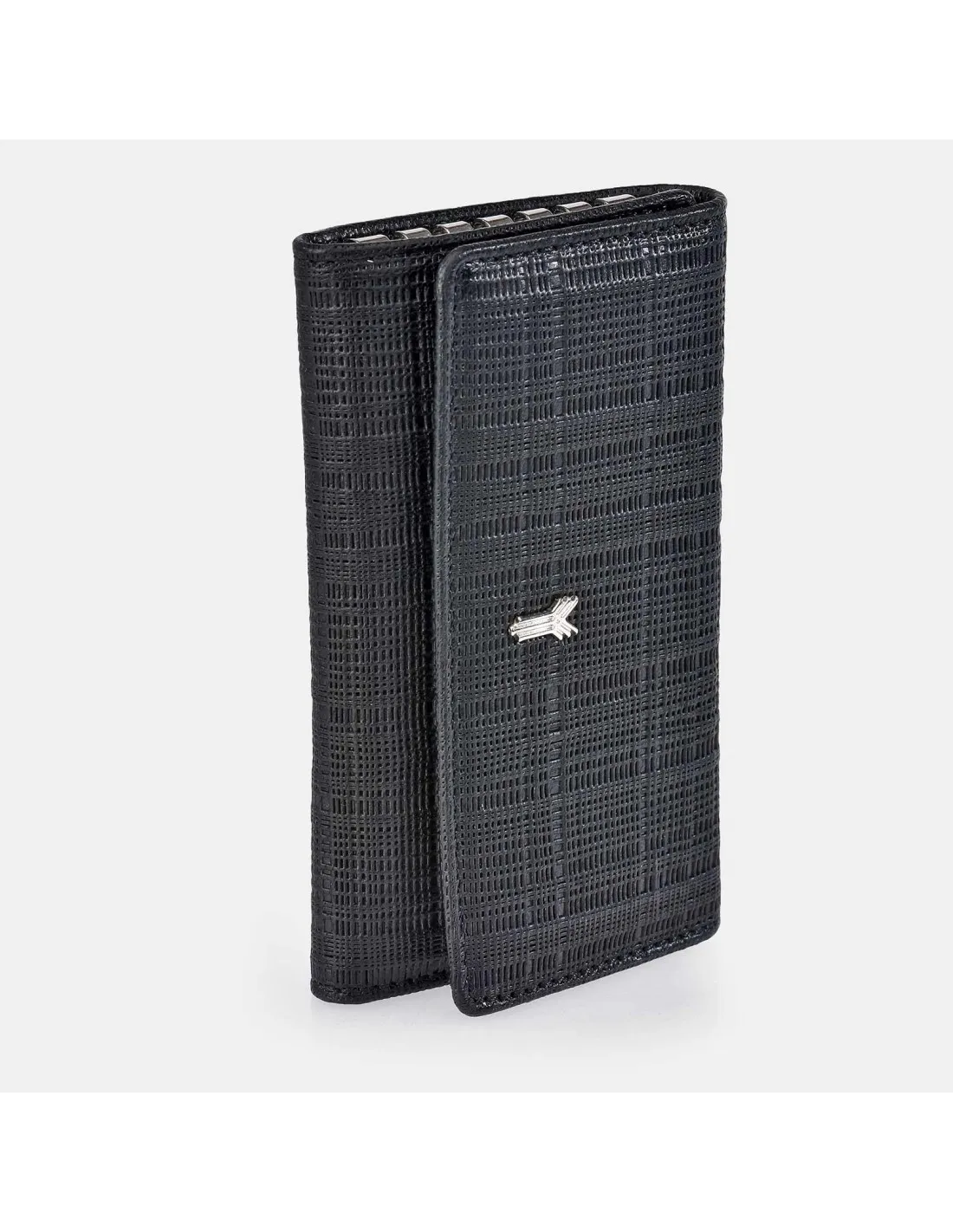 YANKO Llavero de piel para hombre color marrón con estuche
