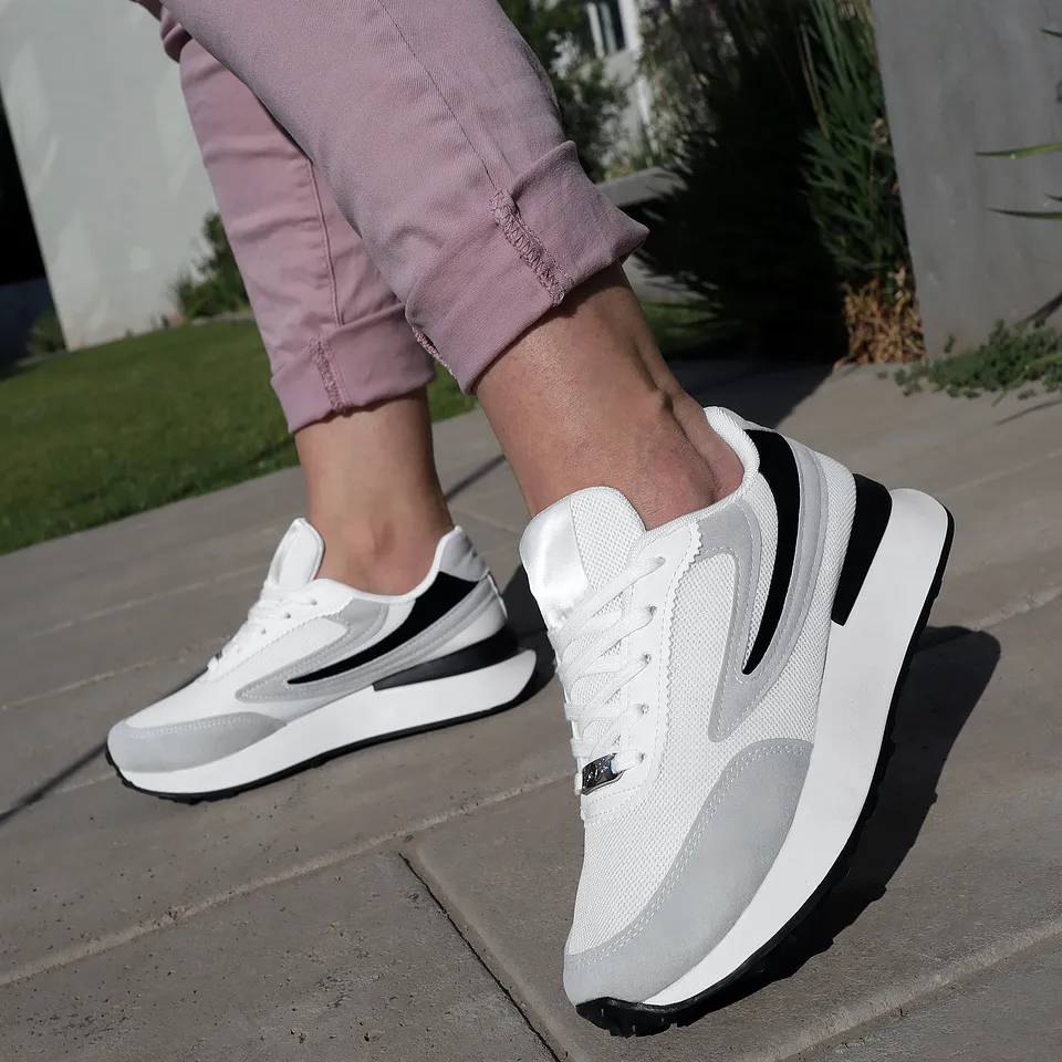 Zapatilla Balance 01 Blanca con Negro 