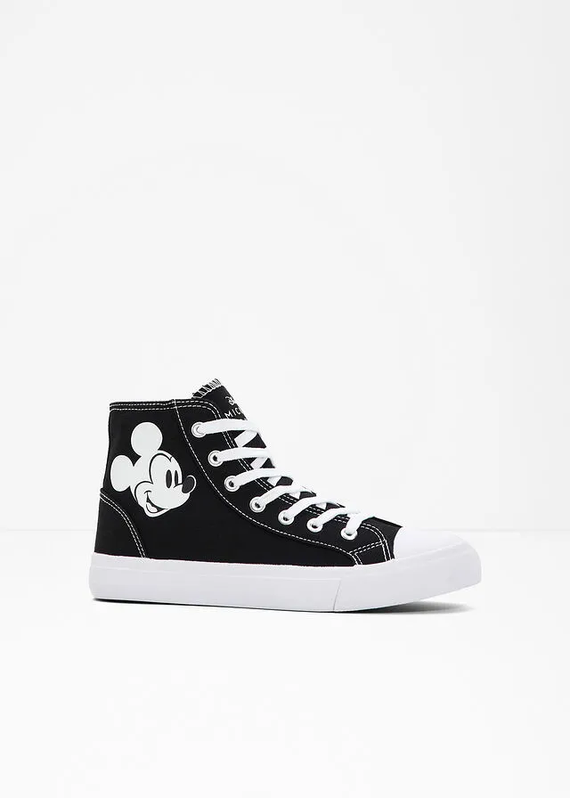Zapatillas de caña alta de Disney Mickey Mouse Negro