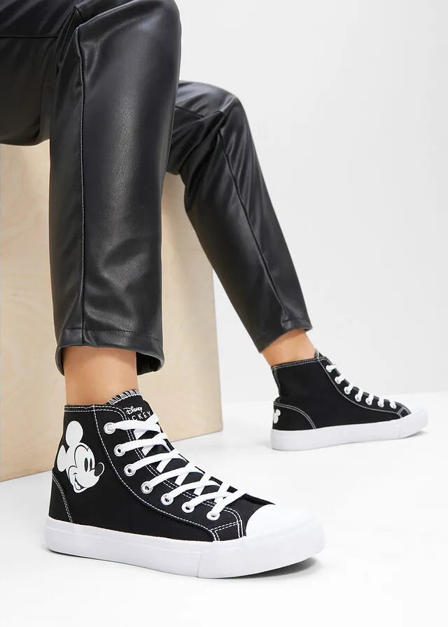 Zapatillas de caña alta de Disney Mickey Mouse Negro