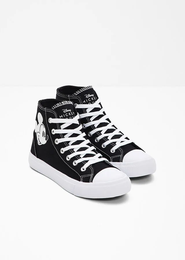 Zapatillas de caña alta de Disney Mickey Mouse Negro
