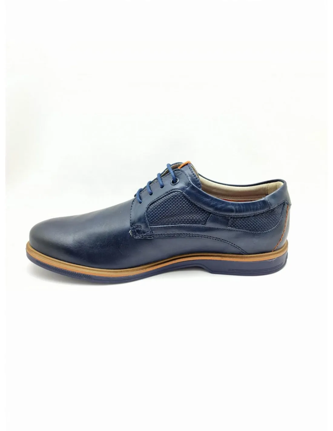 Zapato de hombre Fluchos en azul marino/cuero F1744
