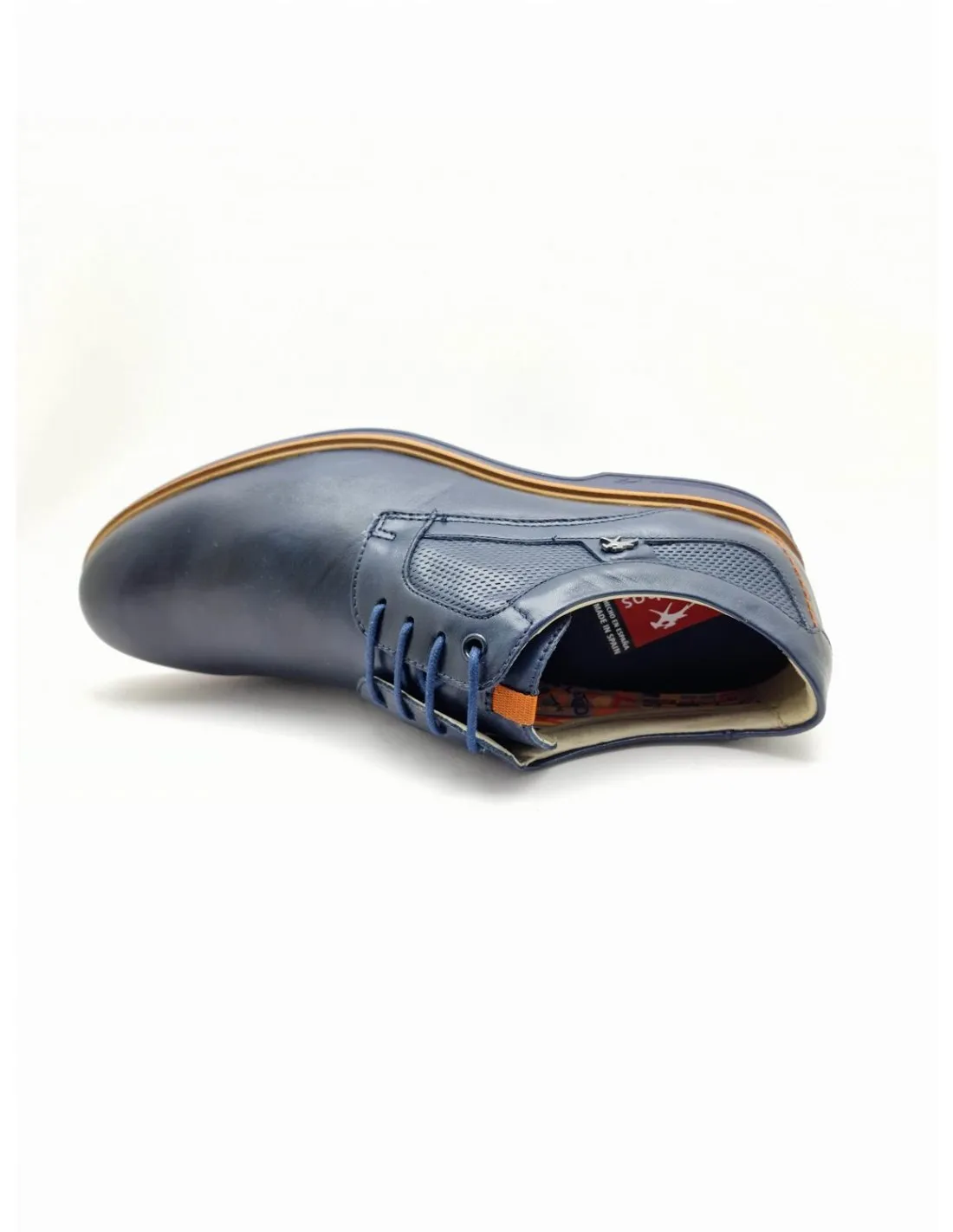 Zapato de hombre Fluchos en azul marino/cuero F1744