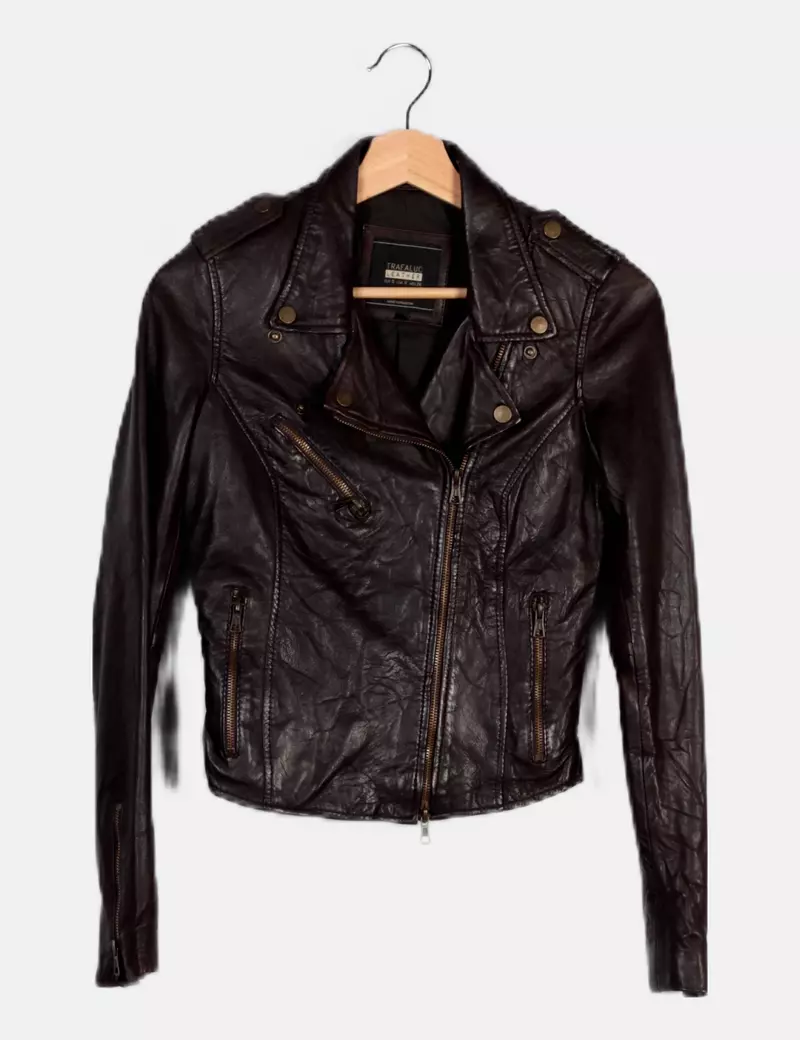 Zara Biker piel marrón