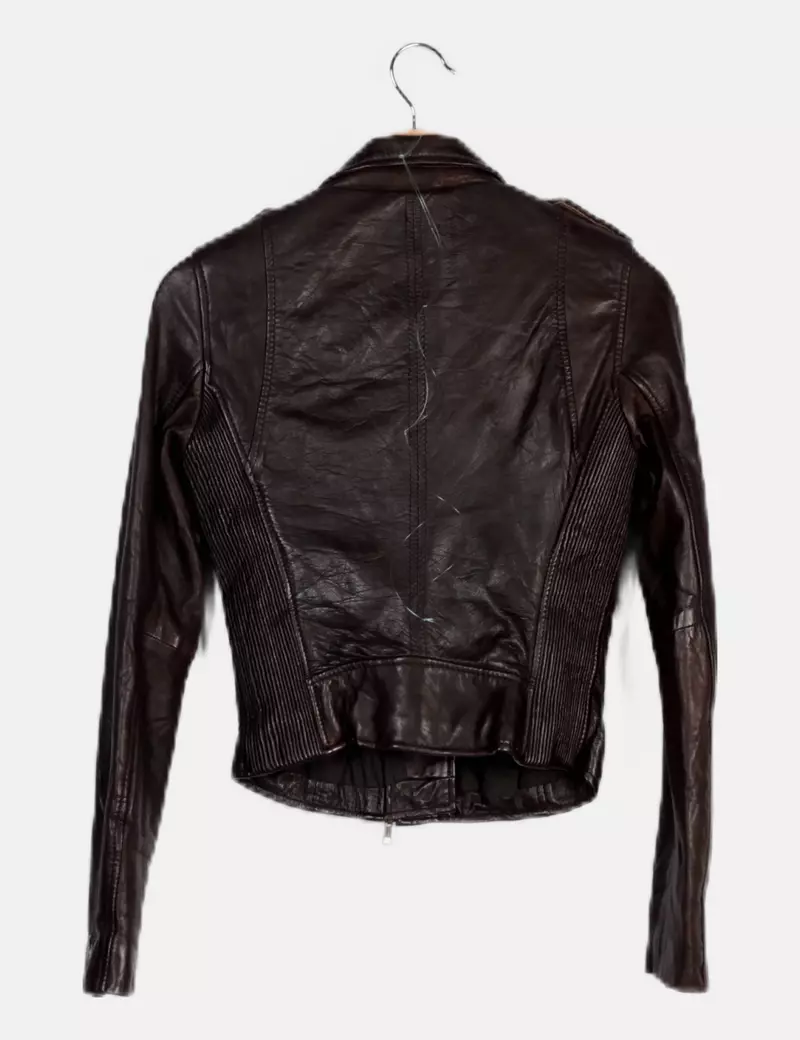 Zara Biker piel marrón