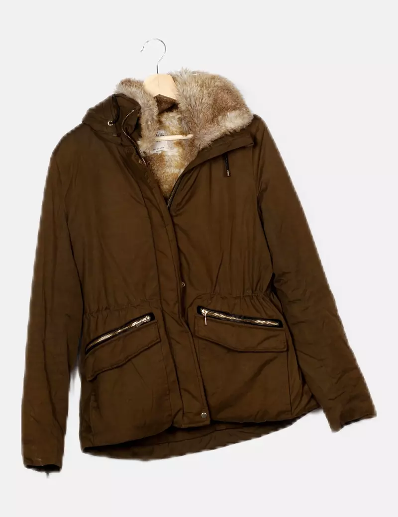 Zara Parka verde con capucha