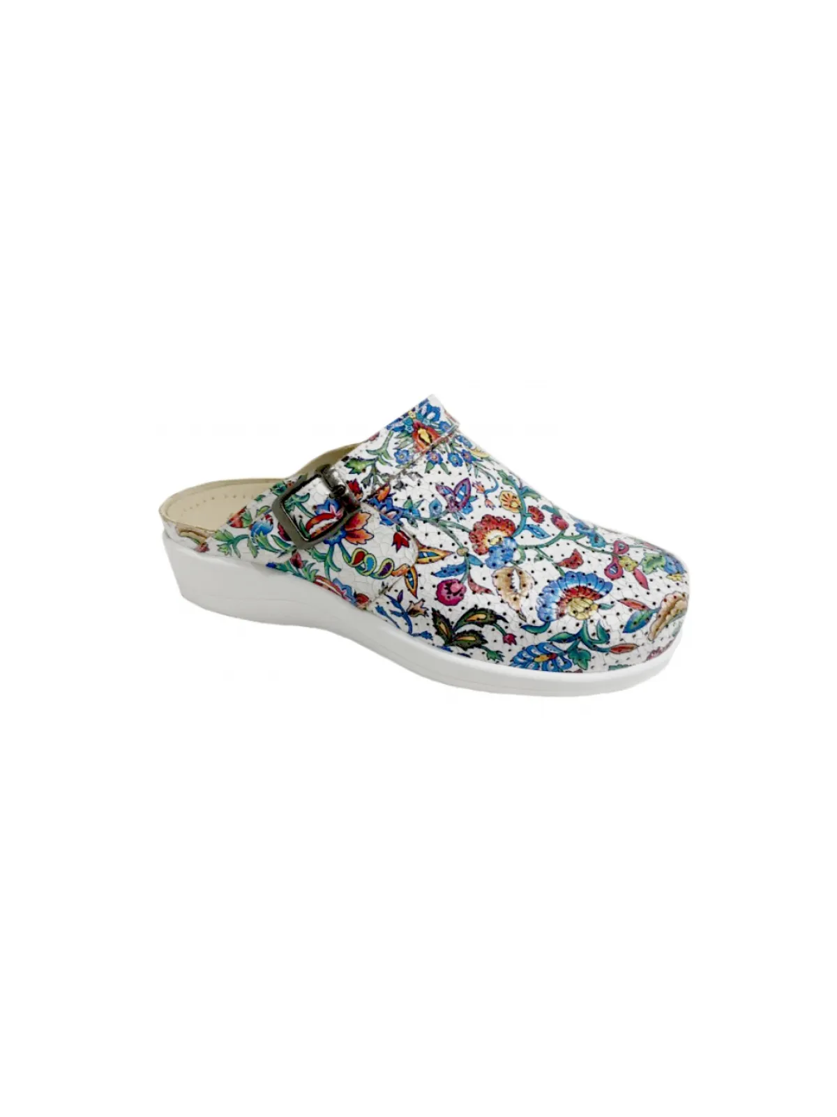 Zueco sanitario de piel "Jardín Floral" Drucker